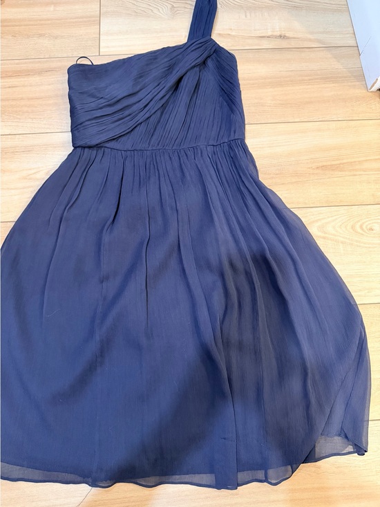 J. Crew Dresses & Skirts - J. Crew One-Shoulder Navy Chiffon Dress